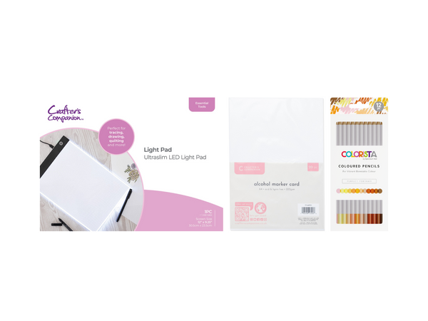 Crafter's Companion Light Pad with Card & Colouring Pencils