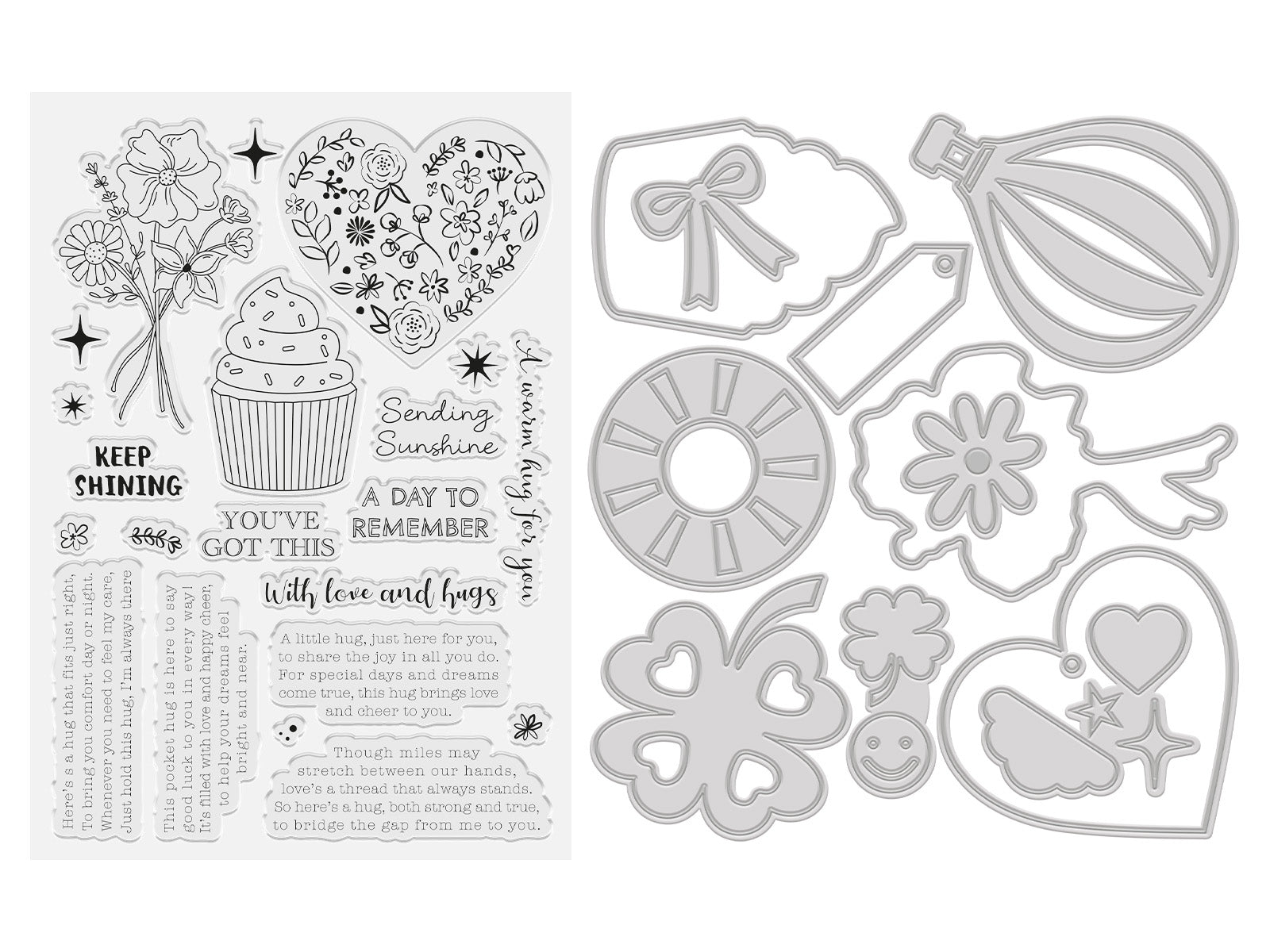 Shaped Hug Token Stamp & Metal Die Set
