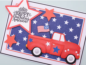 Stars & Stripes - Red, White & Blue Linen Card A4 Pack