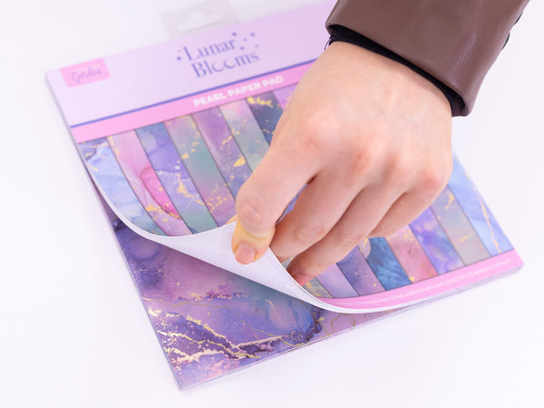 Natures Garden Lunar Blooms - 8”x8” Marble Paper Pad 24 Sheets