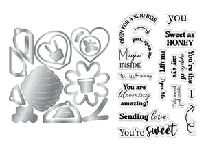 Honeycomb Message Reveal Stamp & Metal Die Set