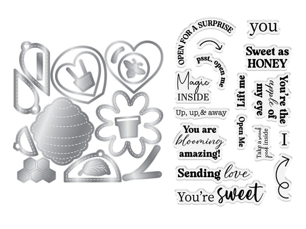 Honeycomb Message Reveal Stamp & Metal Die Set