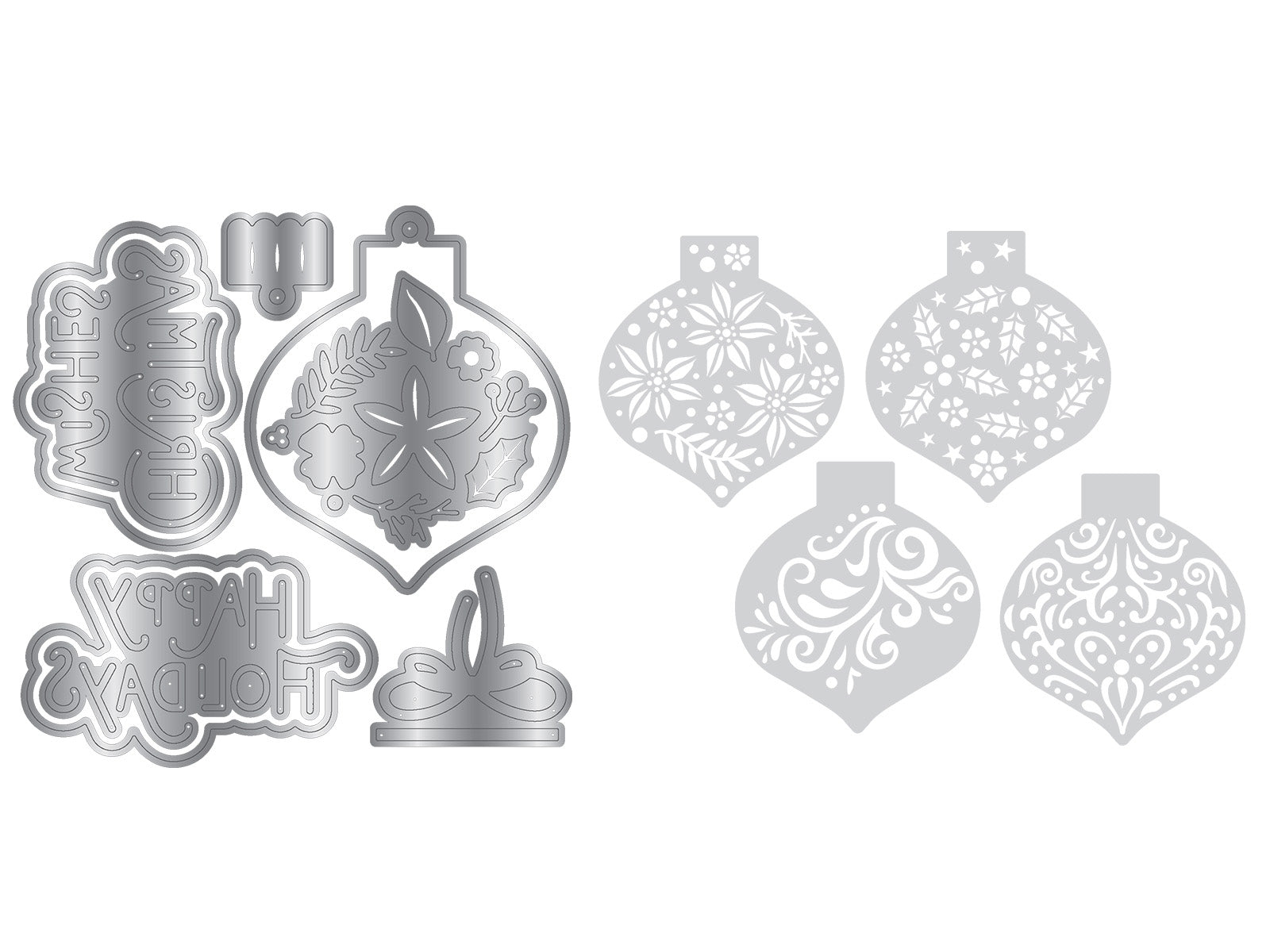 Christmas Bauble Sentiment Stencil & Metal Die Set