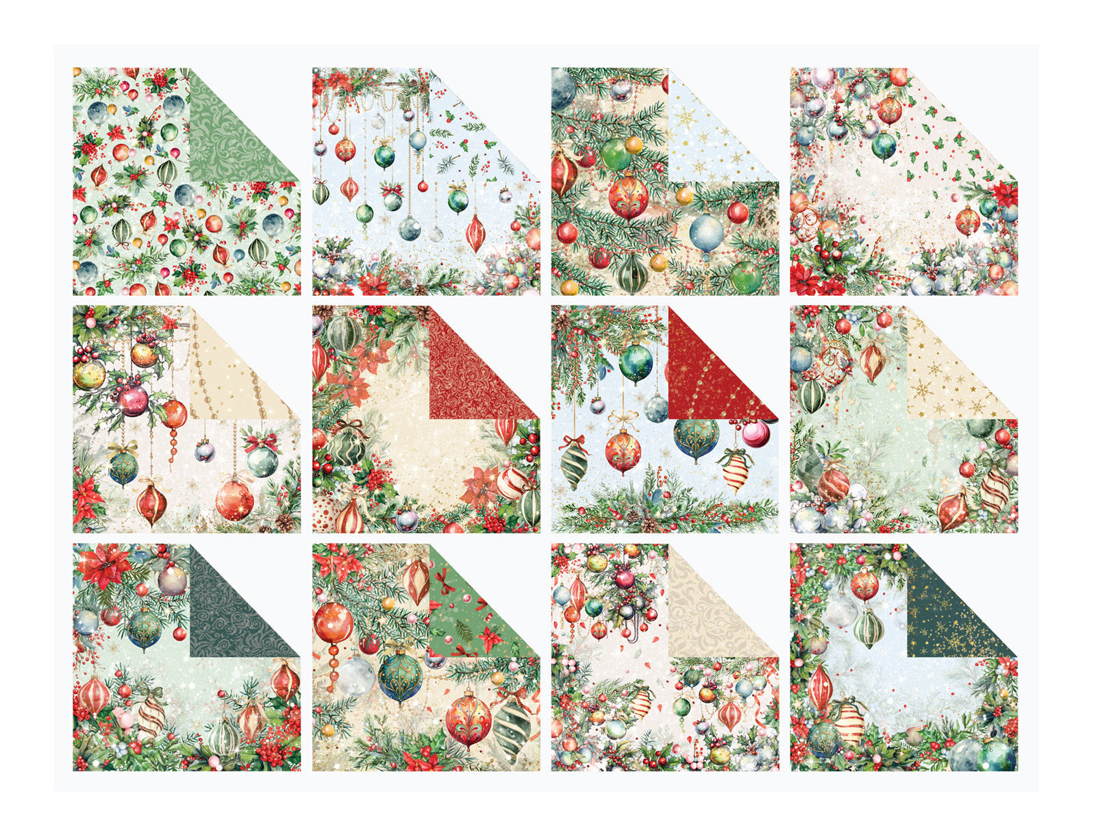 Christmas Baubles Paper Pad 12" x 12"