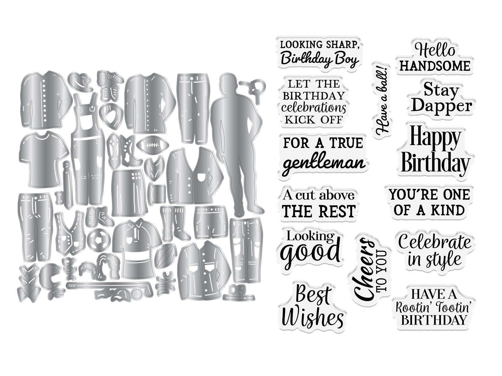 Customisable Male Character Stamp & Metal Die Set