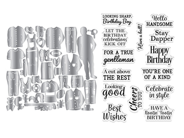 Customisable Male Character Stamp & Metal Die Set