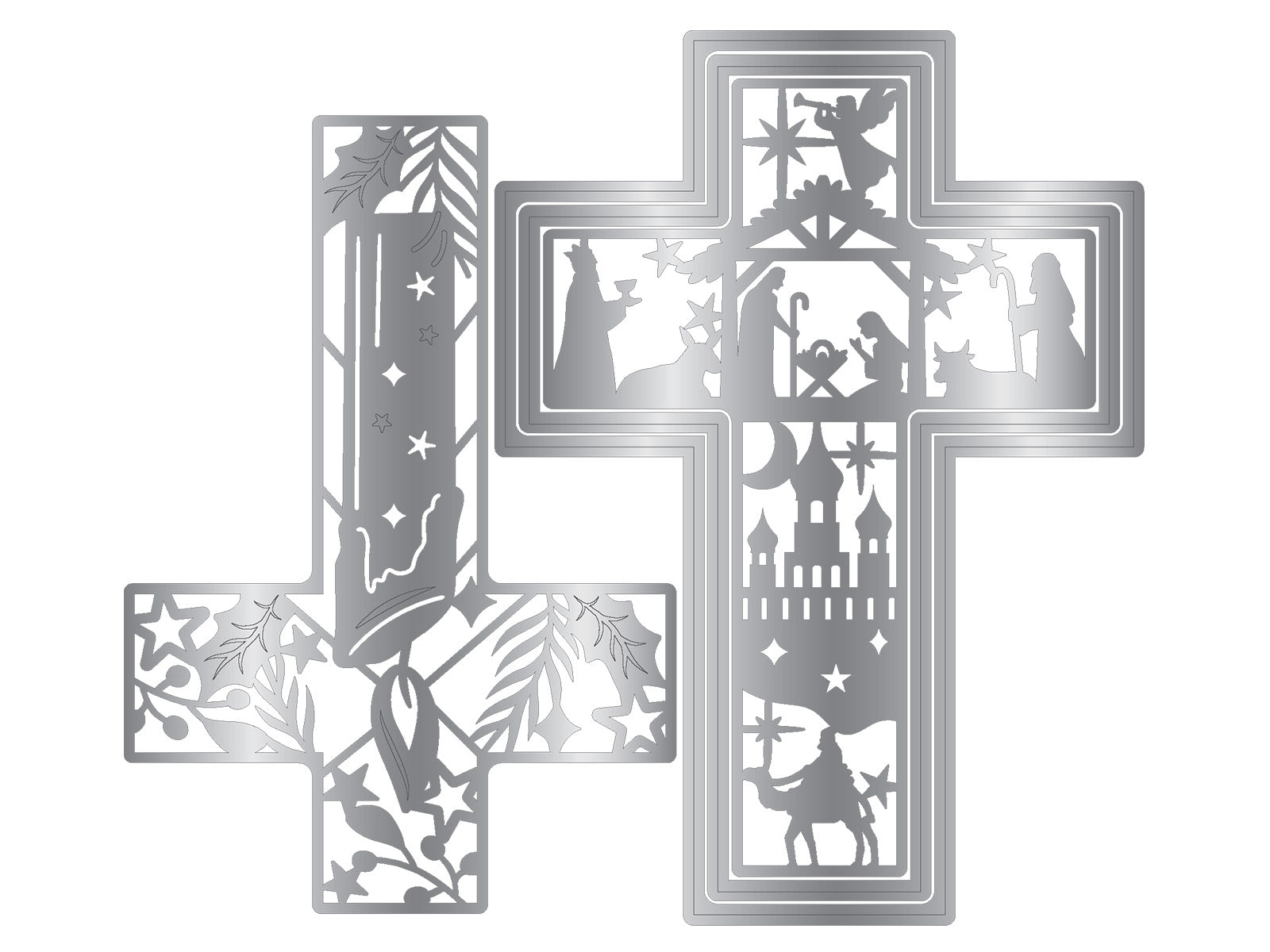 Nativity Scene Cross Metal Die Set