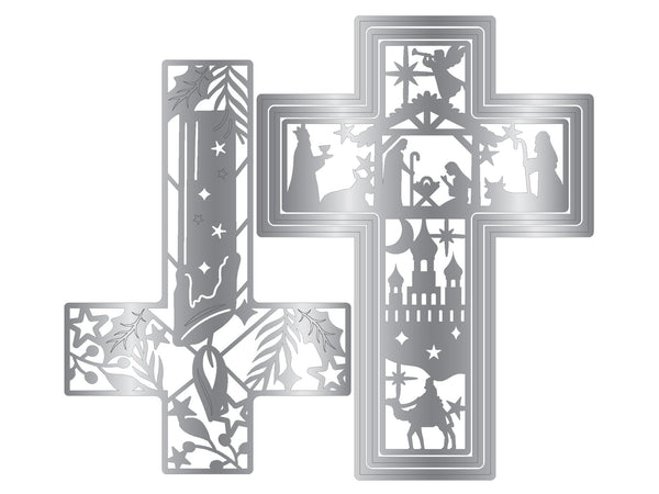 Nativity Scene Cross Metal Die Set