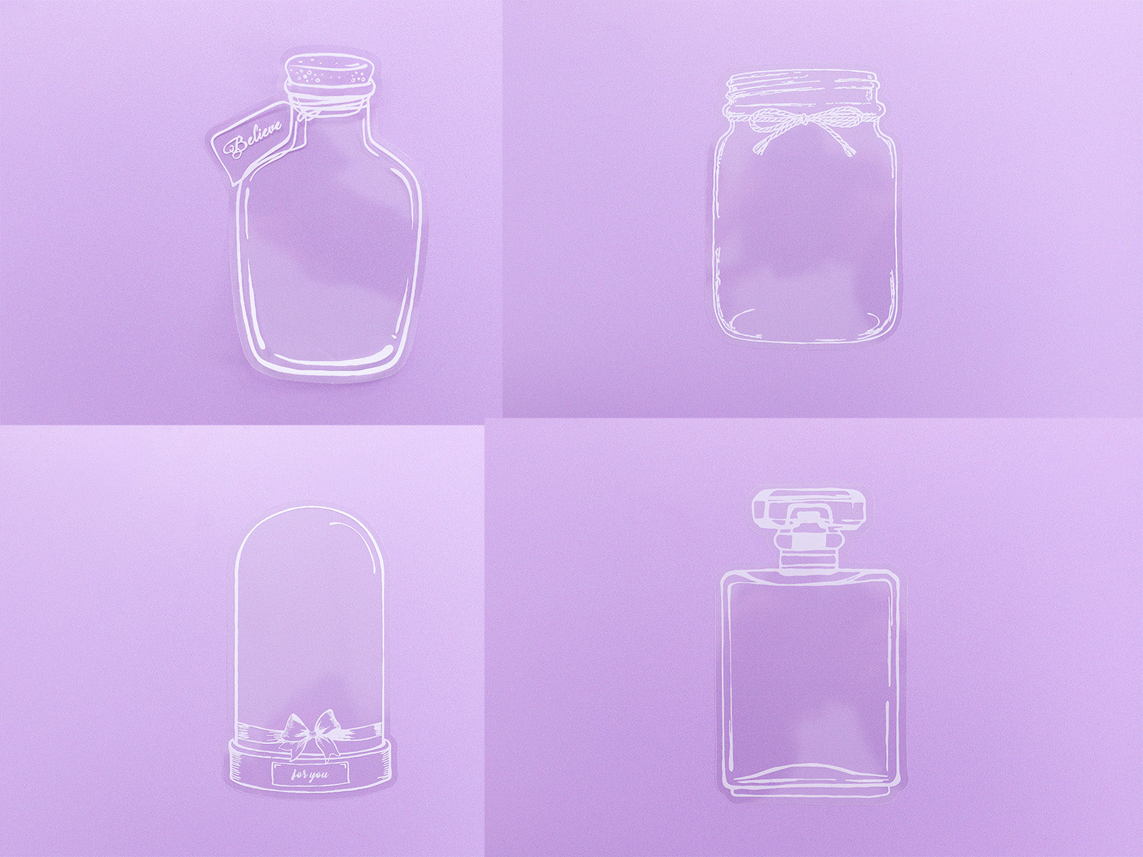 Transparent Vase & Jar Stickers