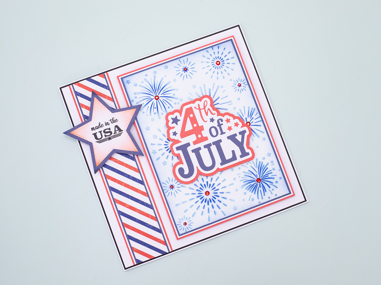Stars & Stripes - Fireworks 2D Embossing Folder & Stencil Set 5" x 7"