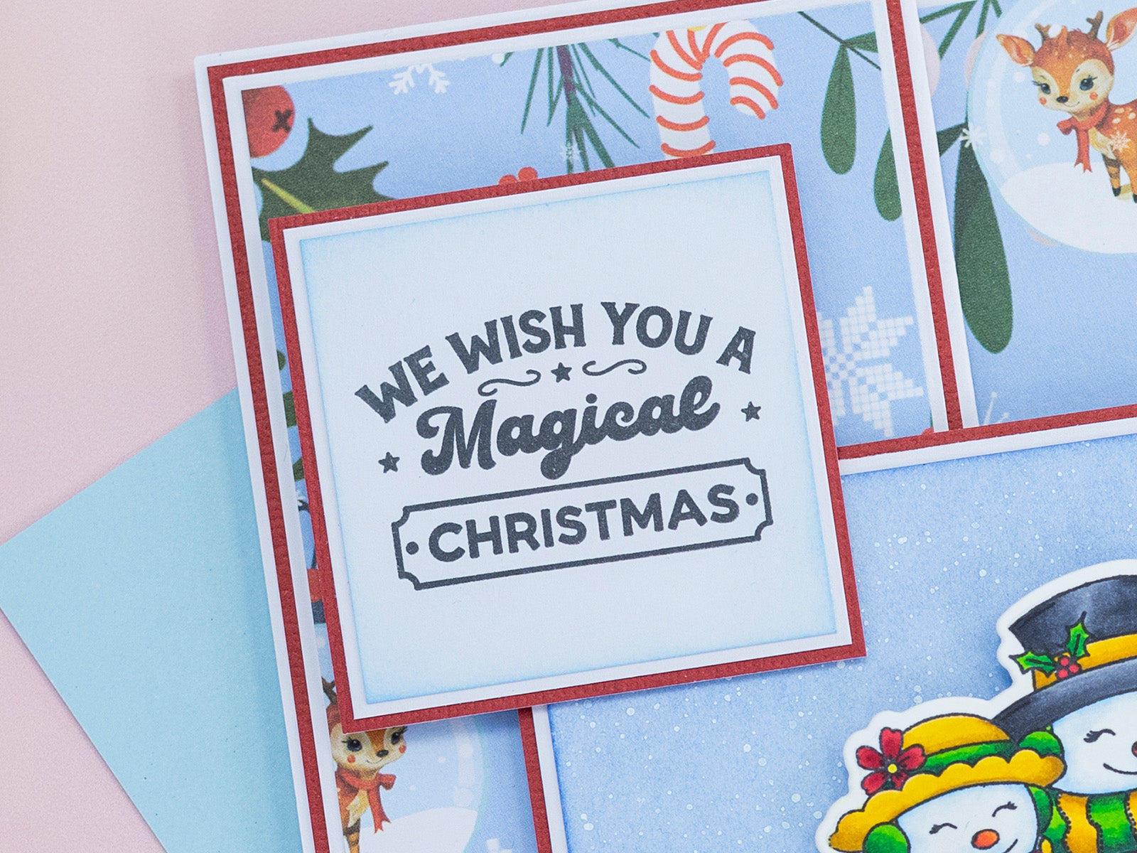 Crafter's Companion Retro Christmas Collection Clear Acrylic Stamp Set - Winter Blessings