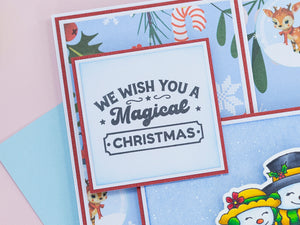 Crafter's Companion Retro Christmas Collection Clear Acrylic Stamp Set - Winter Blessings