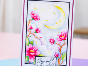 Natures Garden Lunar Blooms 3D Embossing Folder - Lunar Blossoms