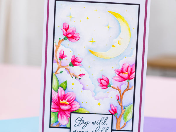 Natures Garden Lunar Blooms 3D Embossing Folder - Lunar Blossoms