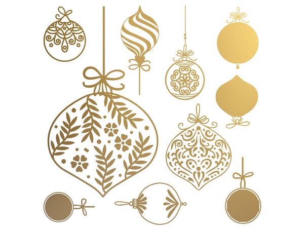 Gold Christmas Bauble Foil Rub Ons