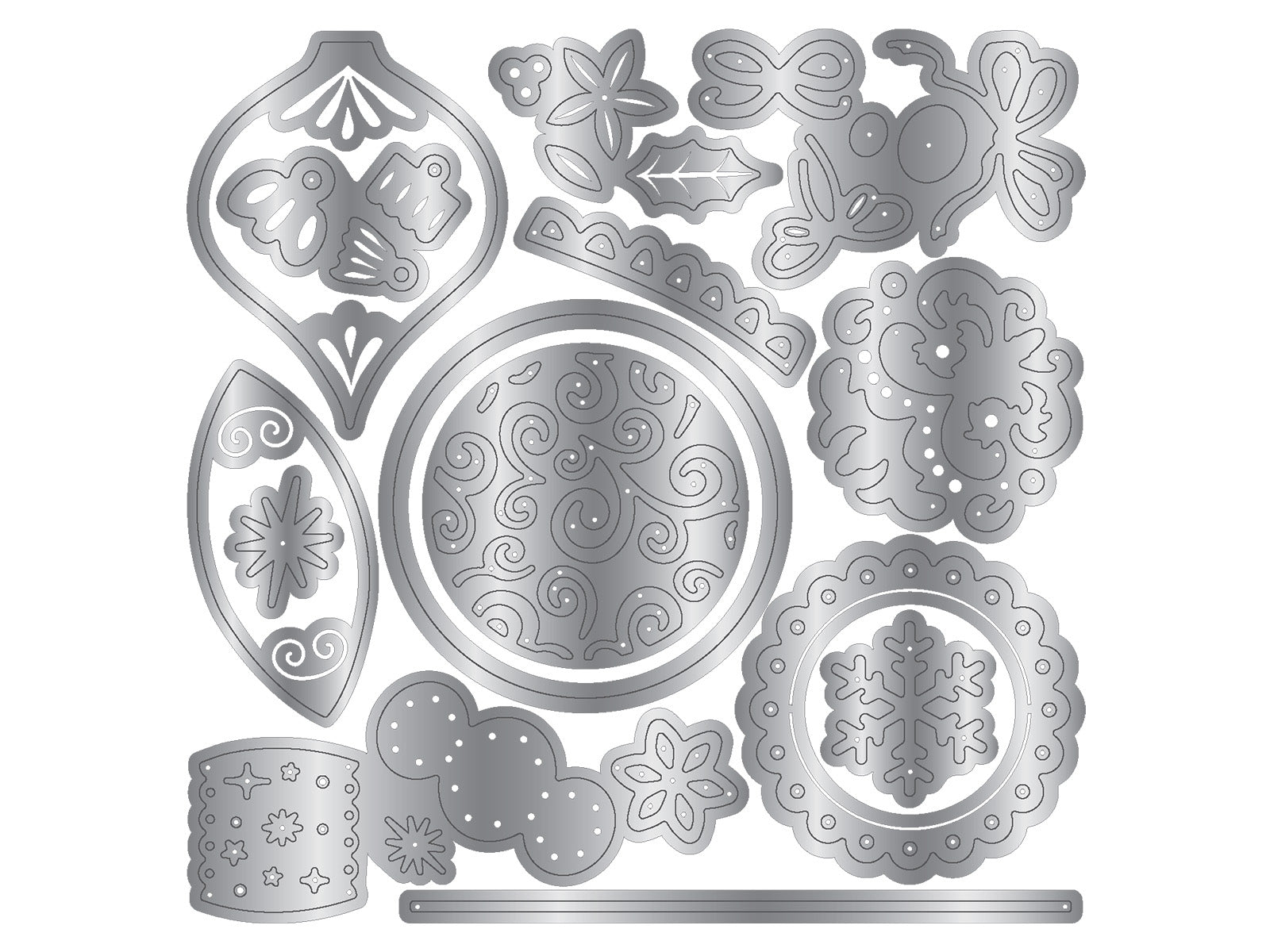 Hanging Christmas Baubles Metal Die Set