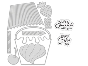 Cupcake Shaped Stamp & Metal Die Set