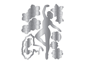 Floral Ballerina Stamp & Metal Die Set
