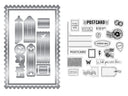 Retro Vacay - Postcard Stamp, Die & Stencil Set