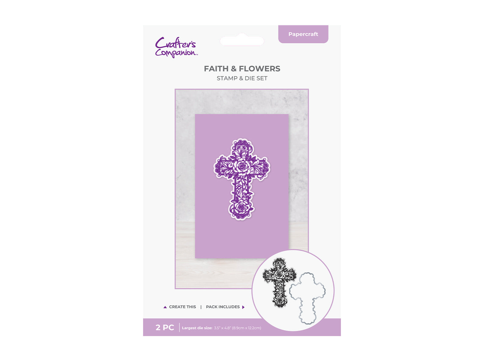 Floral Cross Stamp & Metal Die Set