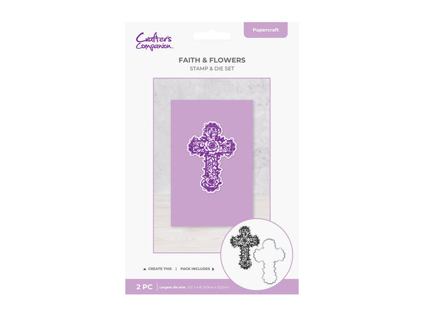 Floral Cross Stamp & Metal Die Set