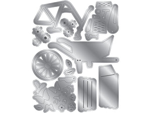Nature's Garden Summer Garden - Flower Cart & Bicycle Metal Die Set