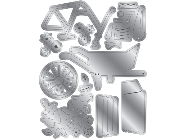 Nature's Garden Summer Garden - Flower Cart & Bicycle Metal Die Set