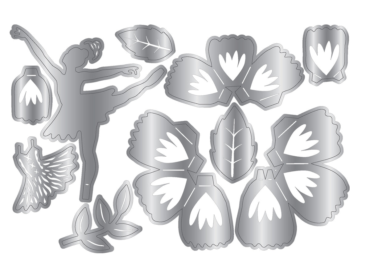 Pop Out Ballerina & Flowers Metal Die Set