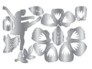Pop Out Ballerina & Flowers Metal Die Set
