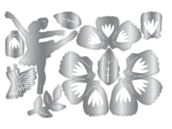Pop Out Ballerina & Flowers Metal Die Set
