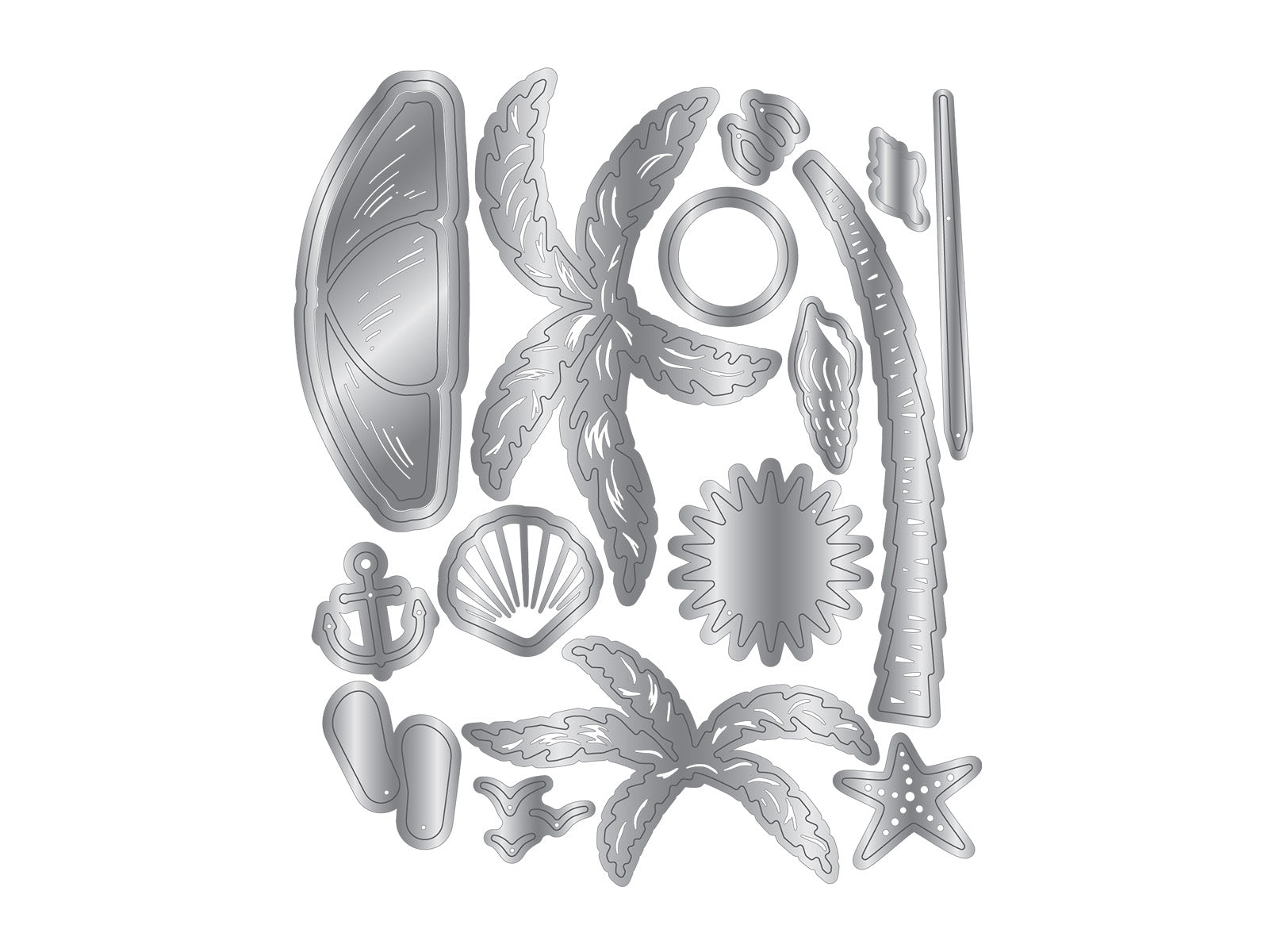 Retro Vacay - Beach Scene Metal Die Set
