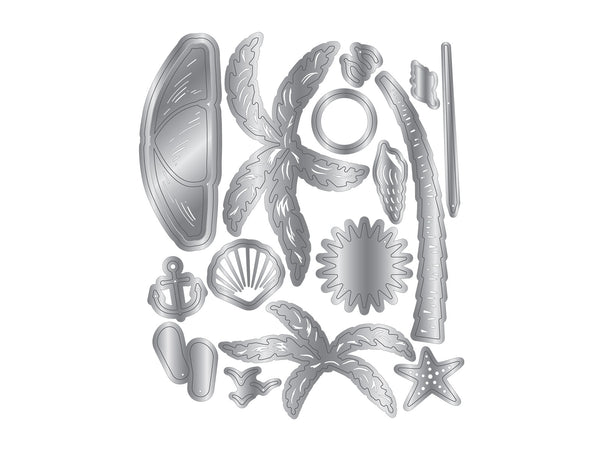 Retro Vacay - Beach Scene Metal Die Set