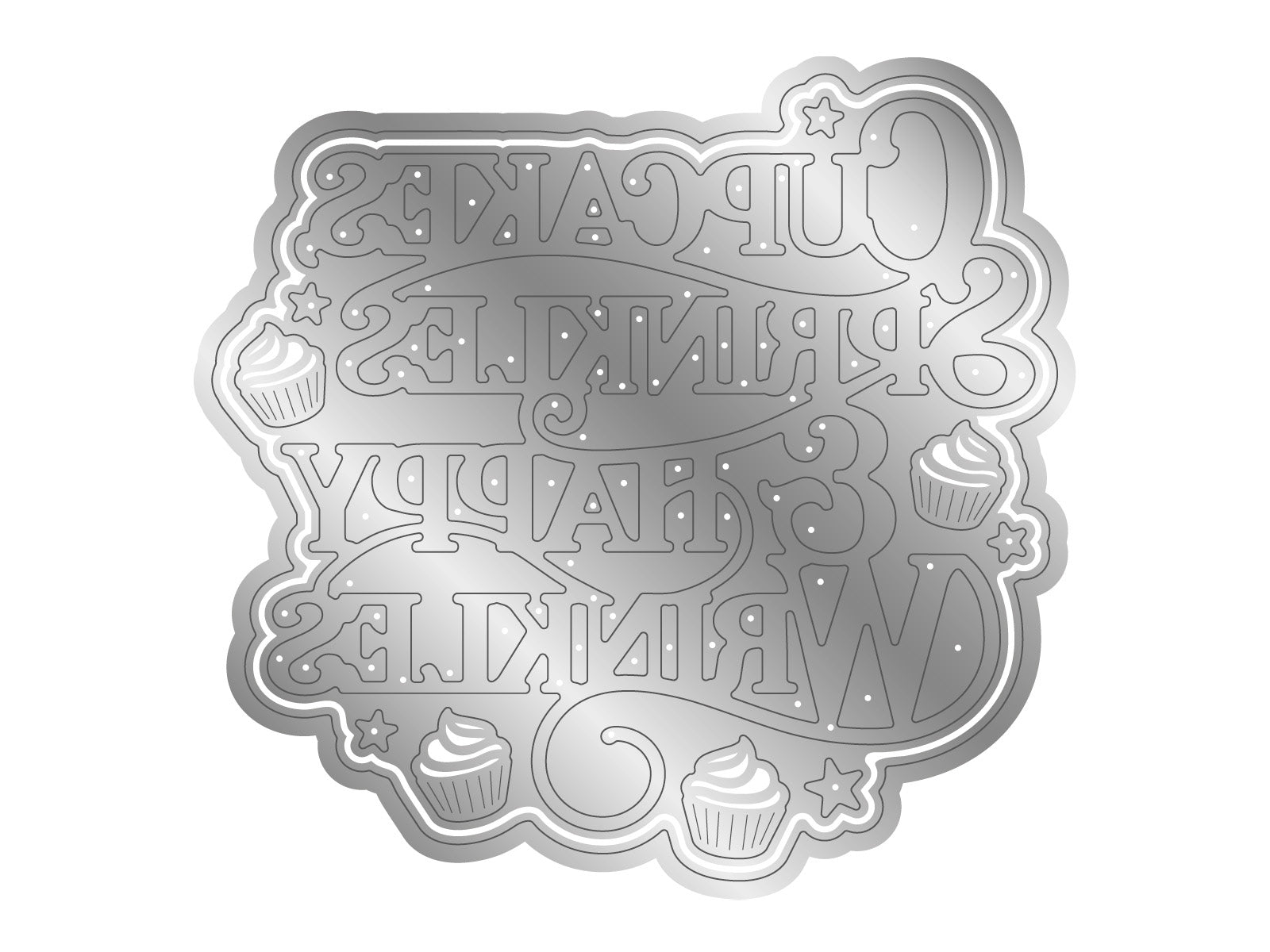 Cupcakes & Sprinkles Sentiment Metal Die Set