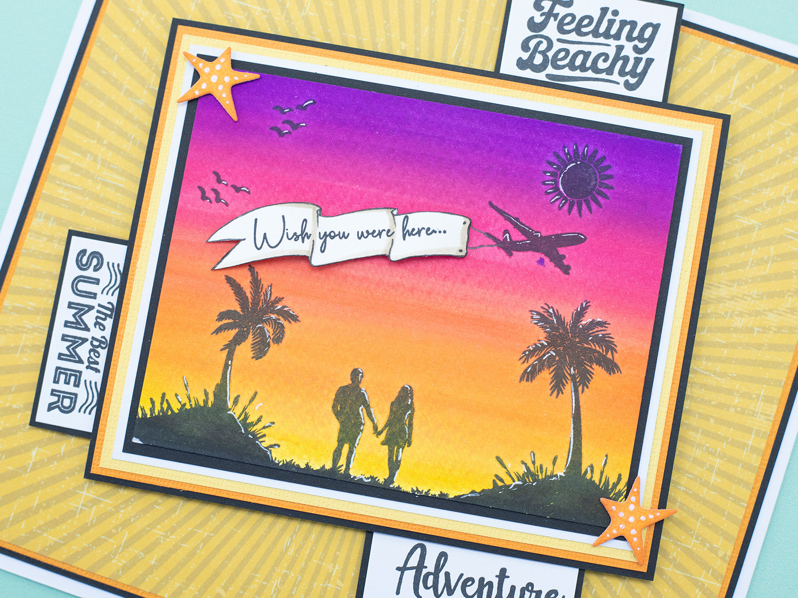 Retro Vacay - Island Paradise Scene Stamp Set