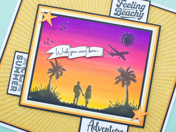 Retro Vacay - Island Paradise Scene Stamp Set