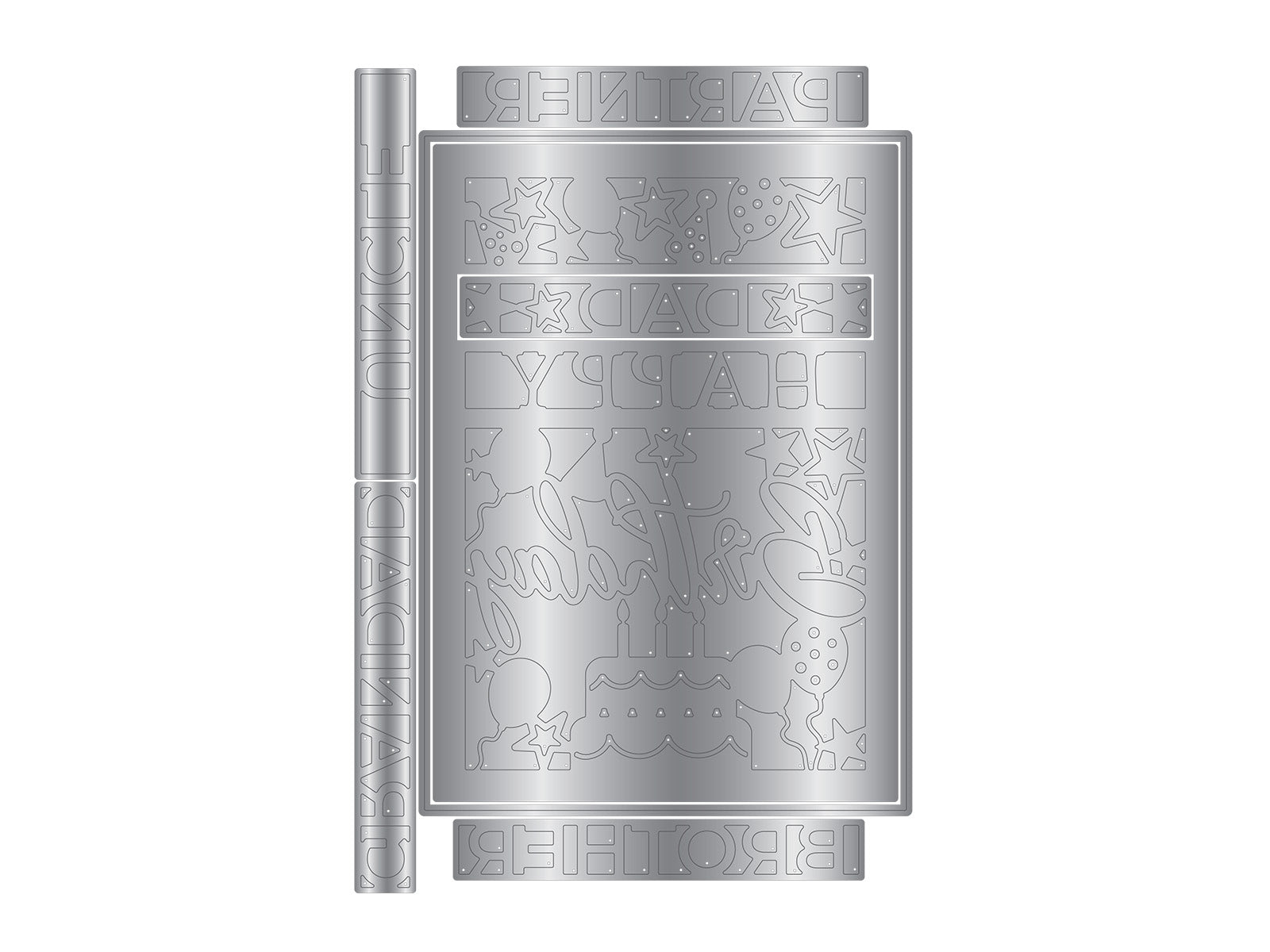 Happy Birthday Interchangeable Sentiment Create-a-Card Metal Die Set