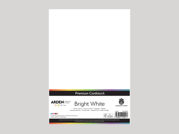 Arden Creative Studio Premium Cardstock Bright White A4 - 20 Pack