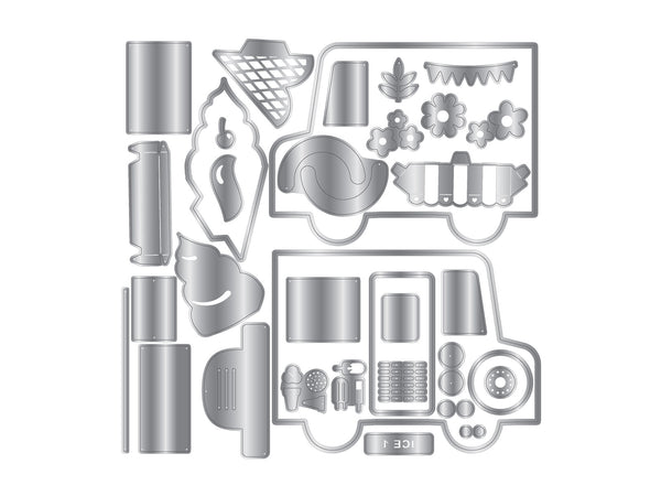 3D Ice Cream Van Metal Die & Stencil Set