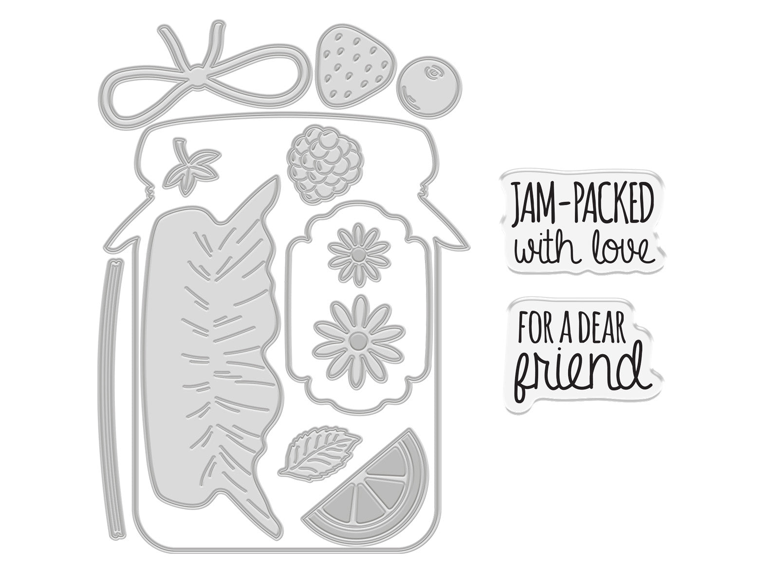 Jam Jar Shaped Stamp & Metal Die Set