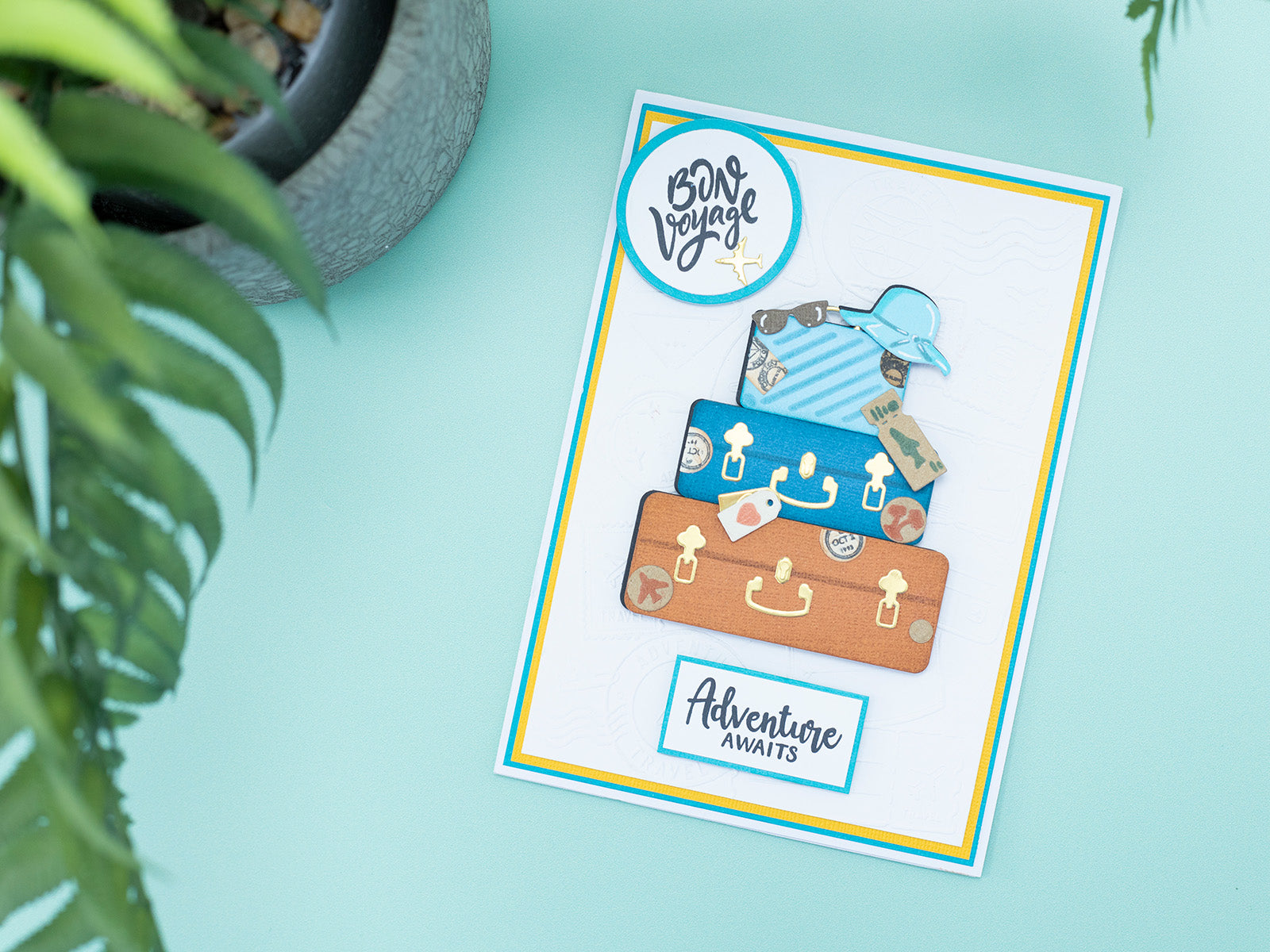 Retro Vacay - Travel Stamps 2D Embossing Folder 5" x 7"