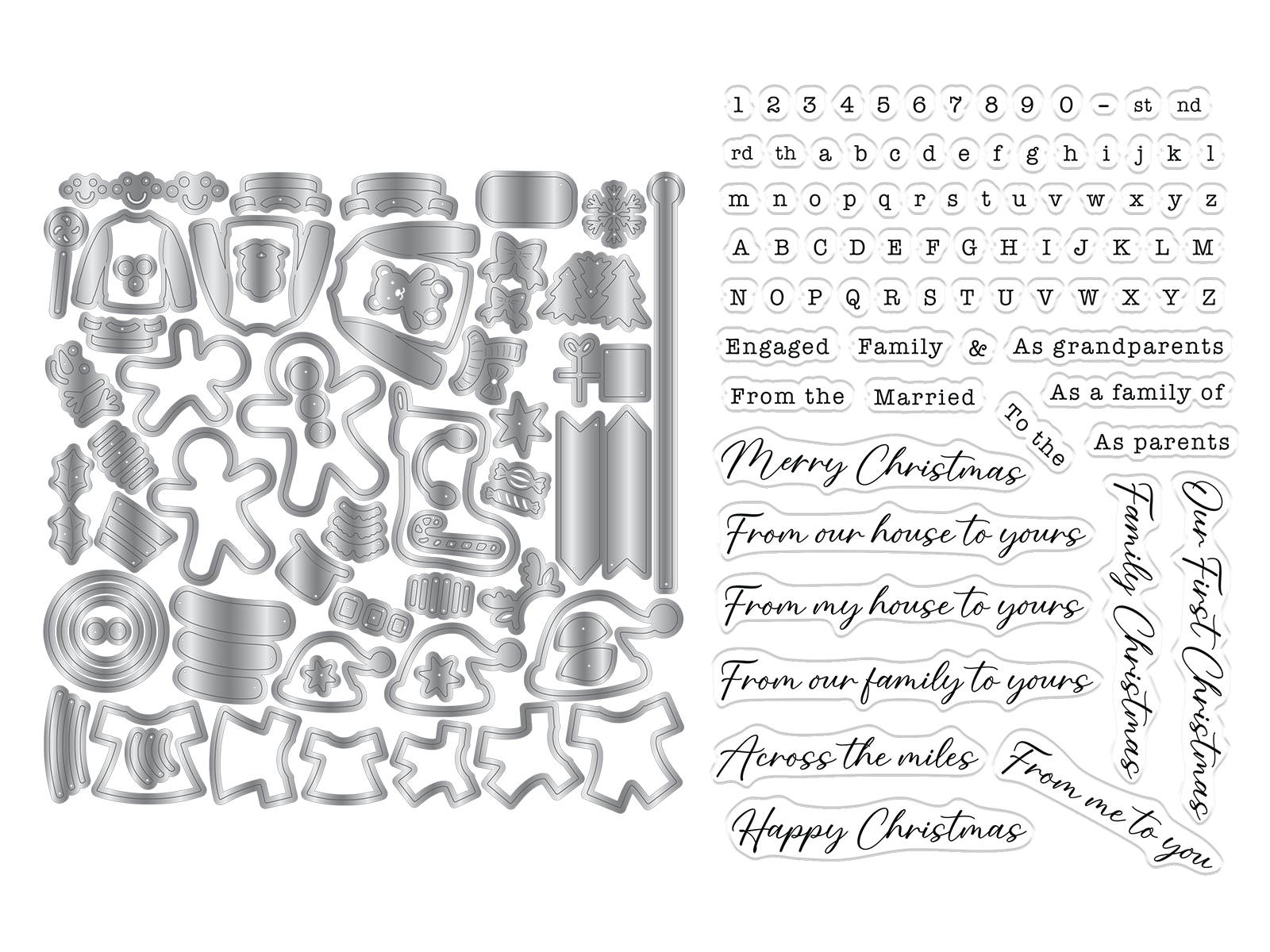 Personalisable Christmas Characters Stamp & Die Set