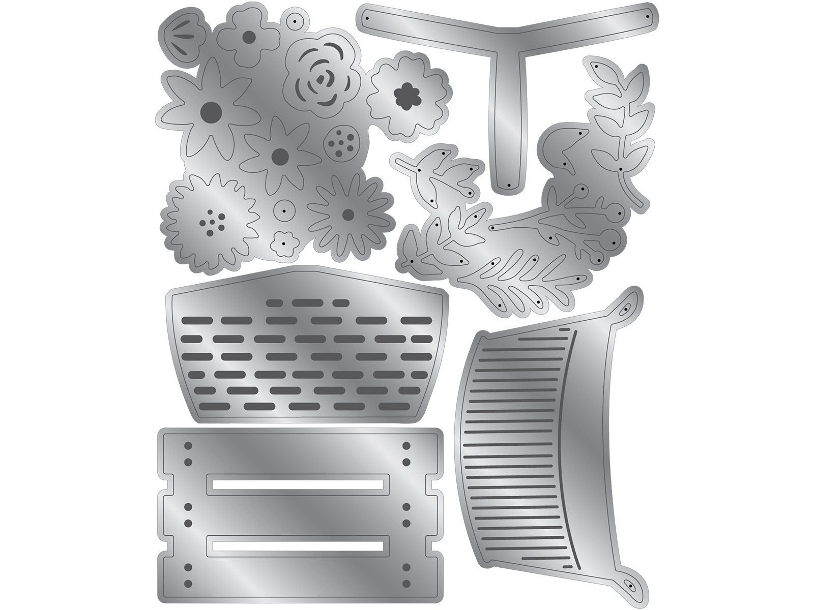 Nature's Garden Summer Garden - Floral Basket Metal Die Set