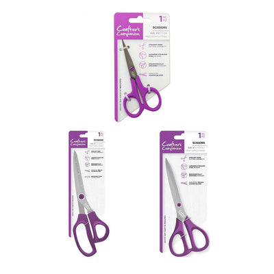 Crafter's Companion Scissors Bundle - 4.5 Precision Snips, 6 Straight & 9 Straight