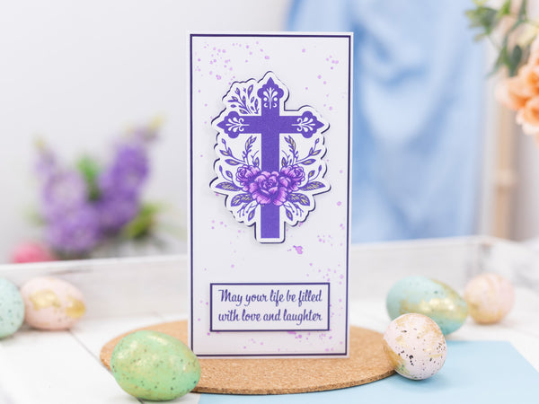 Ornate Floral Cross LetterPress Press Plate & Metal Die Set