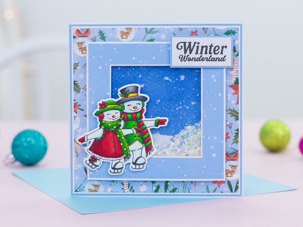 Crafter's Companion Retro Christmas Collection Clear Acrylic Stamp Set - Winter Blessings
