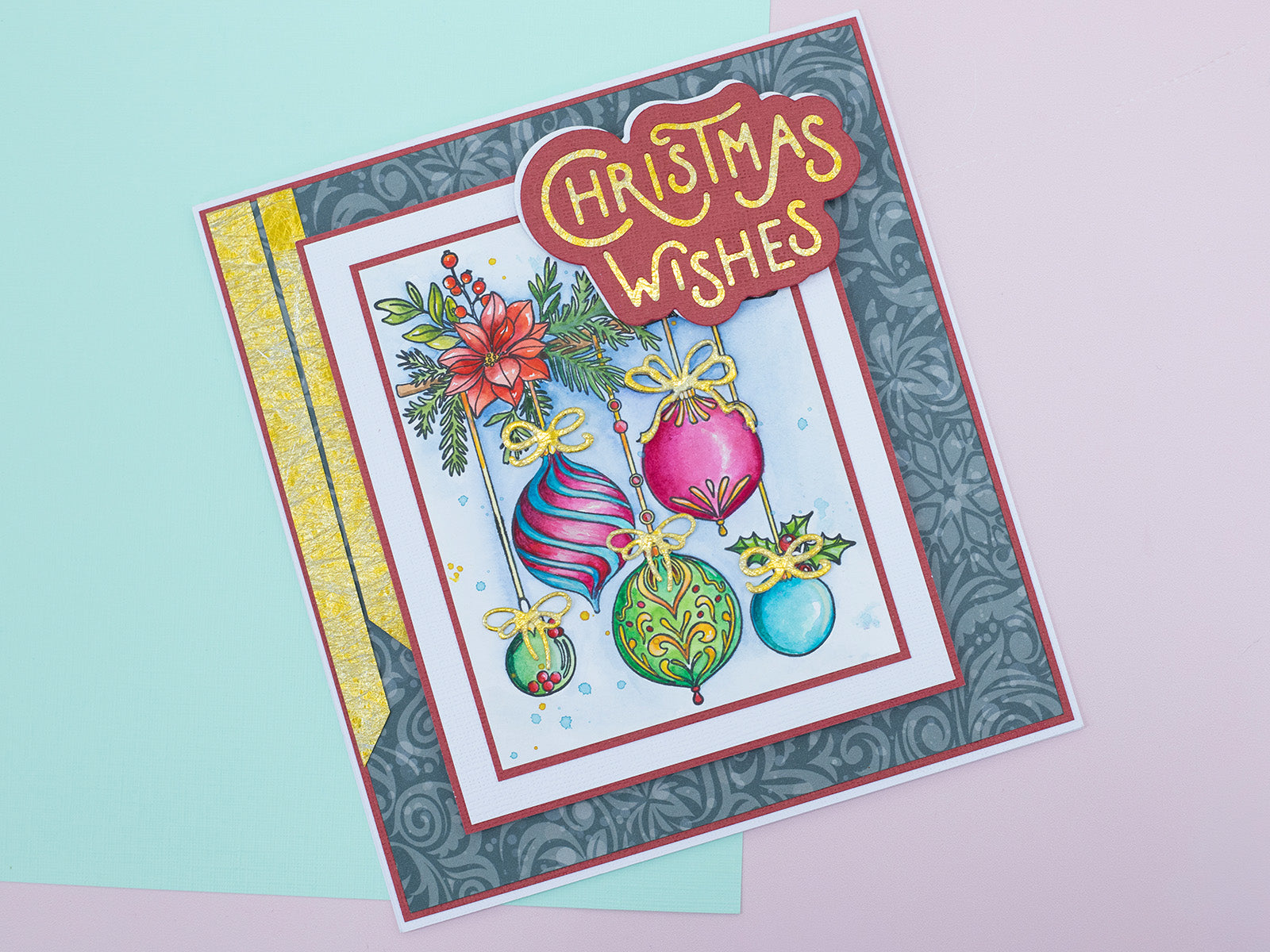 Christmas Baubles Paper Pad 12" x 12"