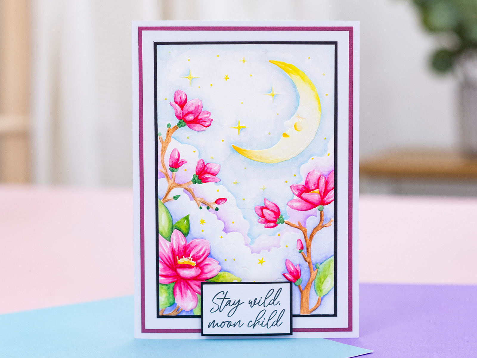 Natures Garden Lunar Blooms 3D Embossing Folder - Lunar Blossoms