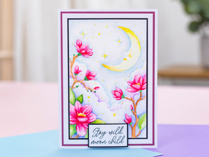 Natures Garden Lunar Blooms 3D Embossing Folder - Lunar Blossoms