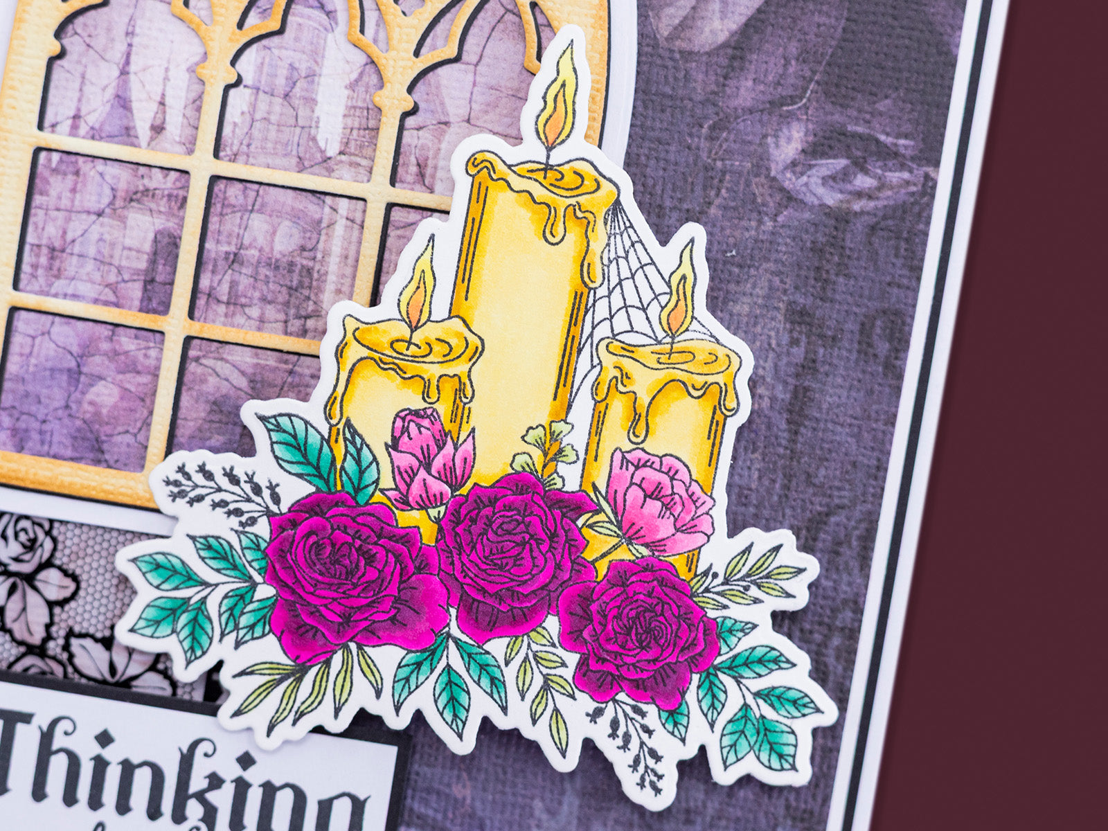 Sara Signature Thorn & Bloom Stamp & Die Set - Rose Candles