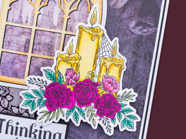 Sara Signature Thorn & Bloom Stamp & Die Set - Rose Candles